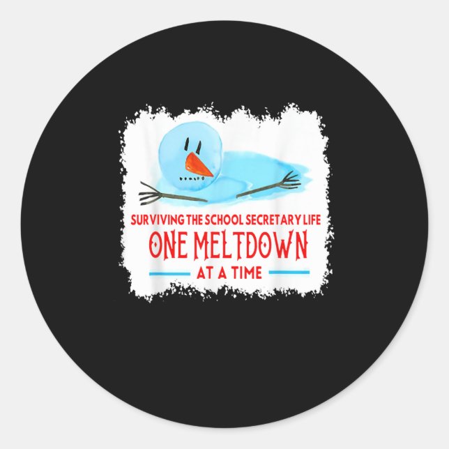 Überleben Das Leben Als Schulsekretärin Schneemann Runder Aufkleber (Vorderseite)