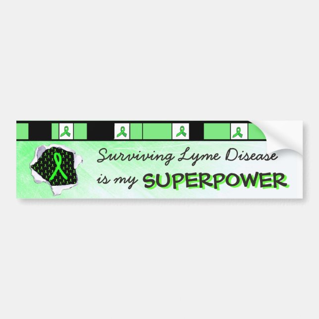 Überleben der Lyme-Krankheit Superpower-Autoaufkle Autoaufkleber (Vorne)