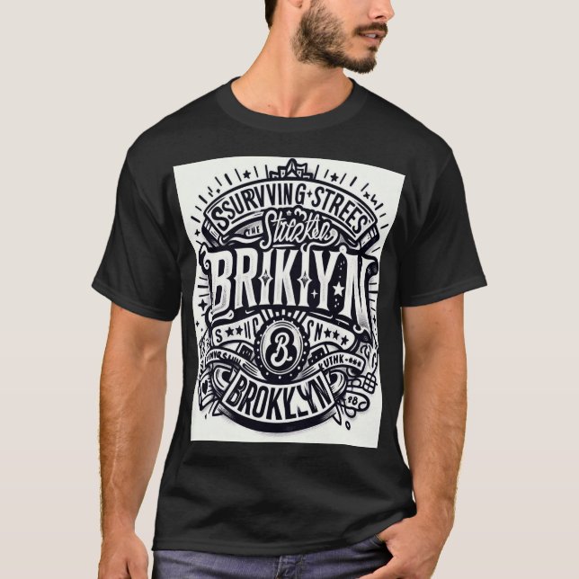 Überleben der Straßen von Brooklyn New Graffiti B& T-Shirt (Vorderseite)