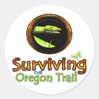 Überleben des Oregon Trail Runder Aufkleber