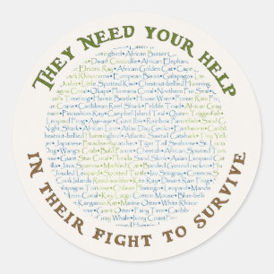 Überleben/Hilfe Runder Aufkleber