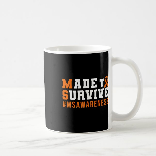 Überleben - Orange Ribbon Frau Bewusstsein Kaffeetasse (Rechts)