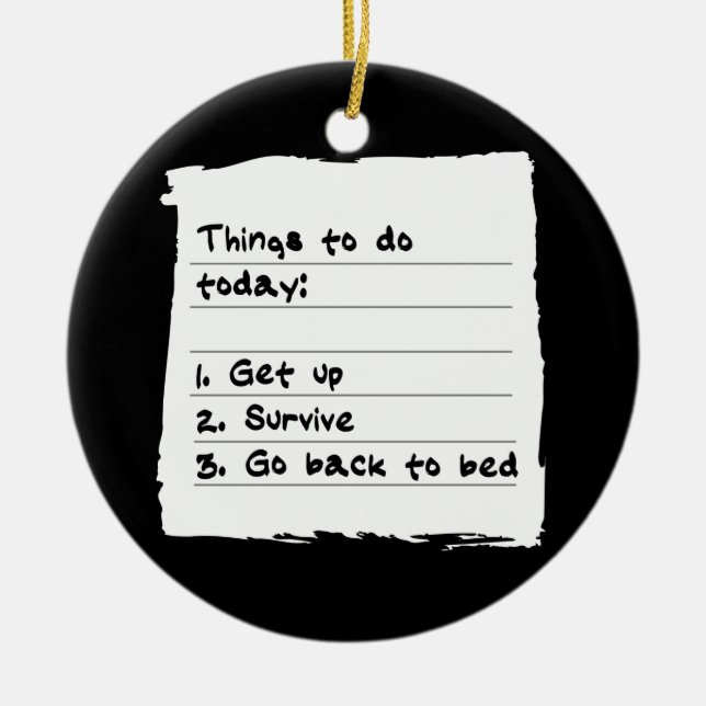 Überleben Sie heute Verzierung Keramikornament (Vorne)