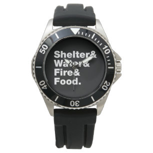 Überleben (Unterkunft & Wasser & Feuer & Nahrung) Armbanduhr