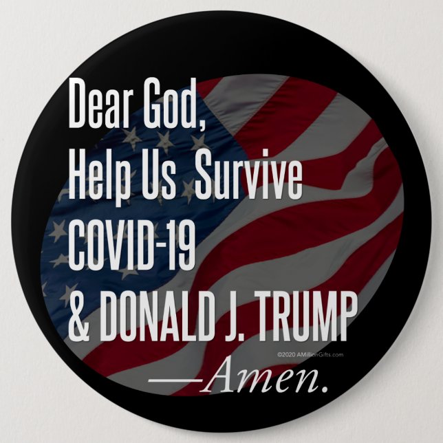 Überleben von Covid-19 & Donald Trump Button (Vorderseite)