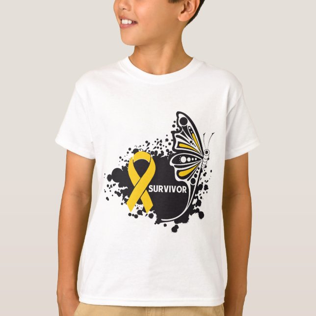 Überlebend-abstrakter Schmetterling Neuroblastoma T-Shirt (Vorderseite)