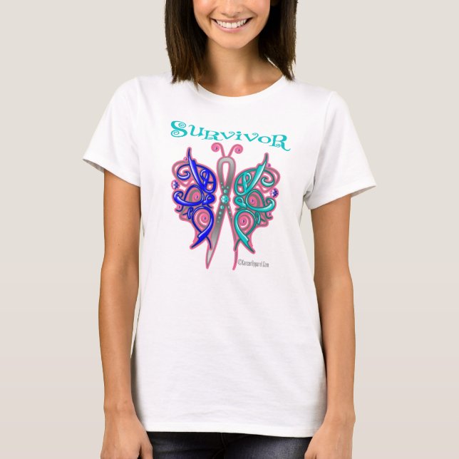 Überlebend-keltischer Schmetterling - T-Shirt (Vorderseite)