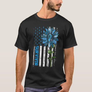 Überlebende amerikanische Flagge Sonnenblumen Diab T-Shirt