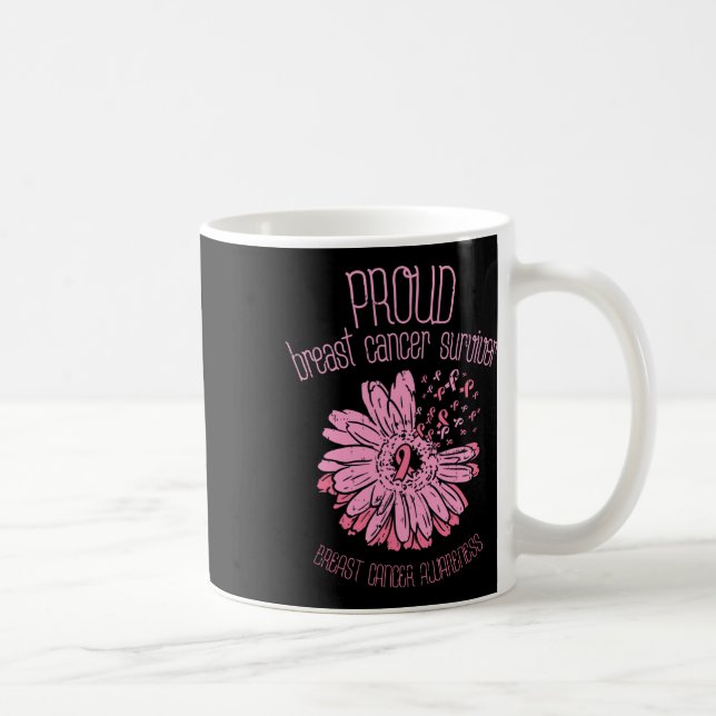 Überlebende Daisy Pink Brustkrebs-Geschenk Kaffeetasse (Rechts)