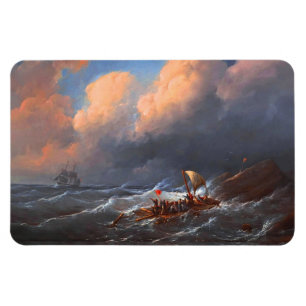 Überlebende eines Schiffswracks auf einem Schiff Magnet