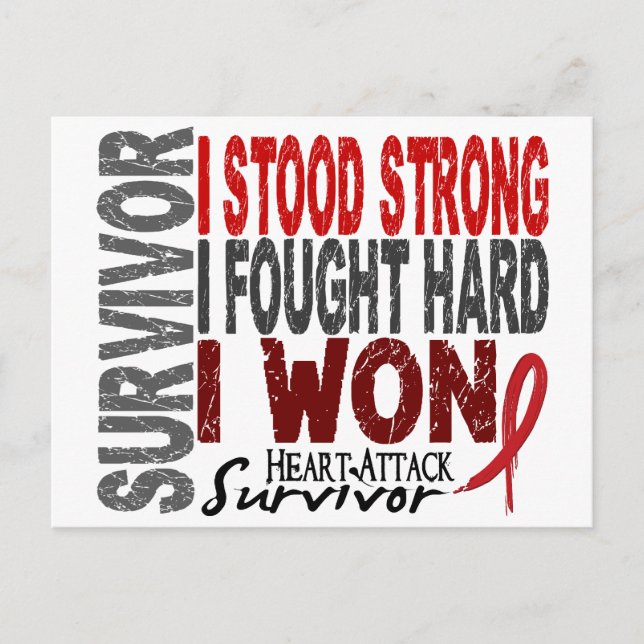 Überlebende Herzattacken 4 Herzerkrankungen Postkarte (Vorderseite)