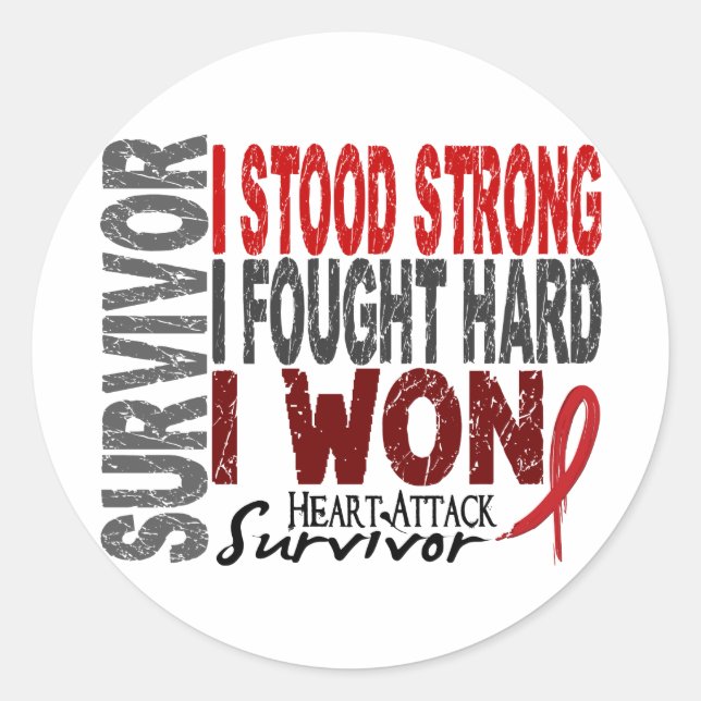 Überlebende Herzattacken 4 Herzerkrankungen Runder Aufkleber (Vorderseite)