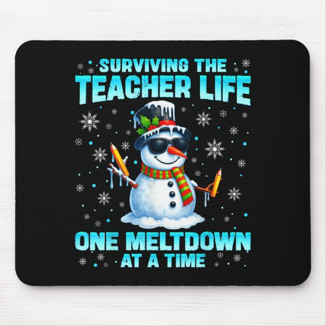 Überlebende Lehrer Leben Pjs Pyjamas Weihnachten X Mousepad (Vorne)