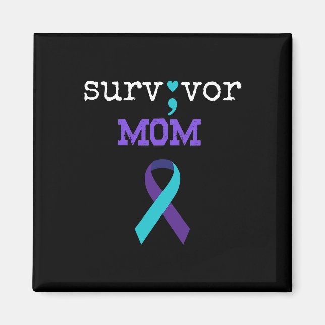 Überlebende Mama - Semicolate Gift Suicide Prevent Magnet (Vorne)