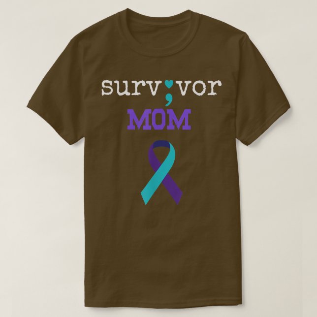 Überlebende Mama Semicolon gibt Geschenke Suizidpr T-Shirt (Design vorne)