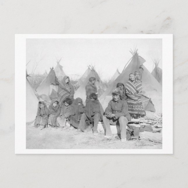 Überlebende Mitglieder der Big Foot Band Postkarte (Vorderseite)