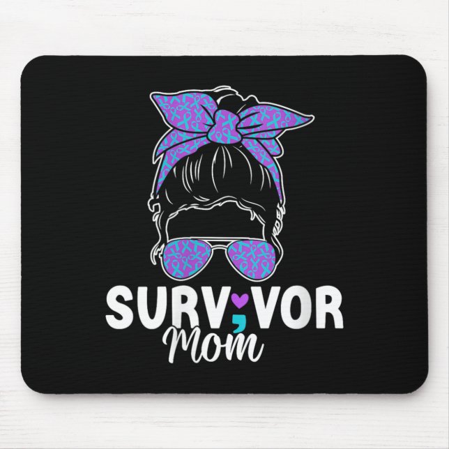 Überlebende Mutter - Semikolon-Prävention Mousepad (Vorne)