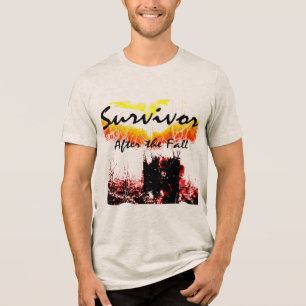 "Überlebende, nach dem Fall" Rot-Schwarz-Gelb-Szen Tri-Blend Shirt