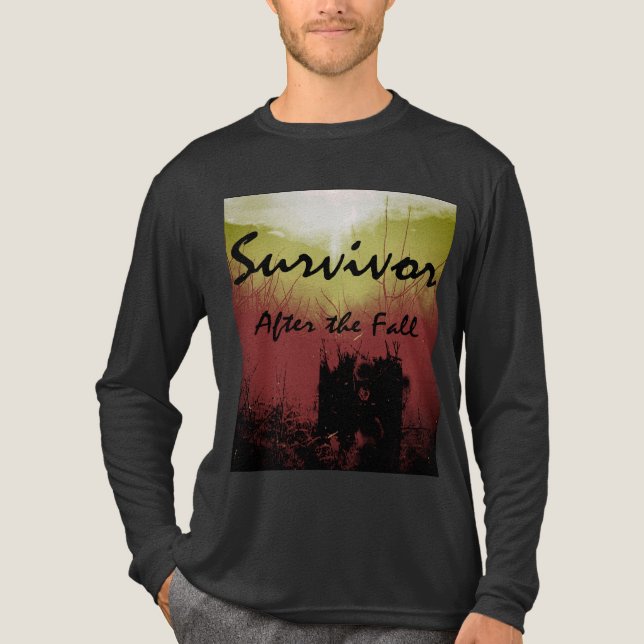 "Überlebende nach dem Fall" Schwarz-Gelb-Design Tri-Blend Shirt (Vorderseite)