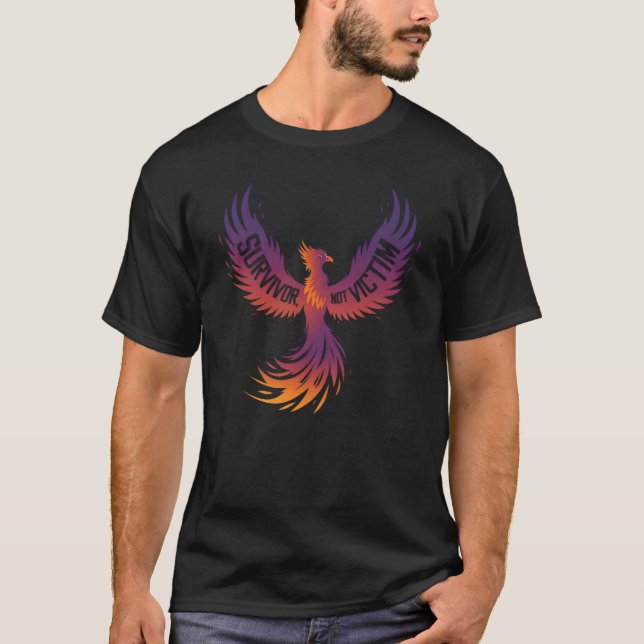 Überlebende, nicht Opfer von Phoenix-Krebs häuslic T-Shirt (Vorderseite)