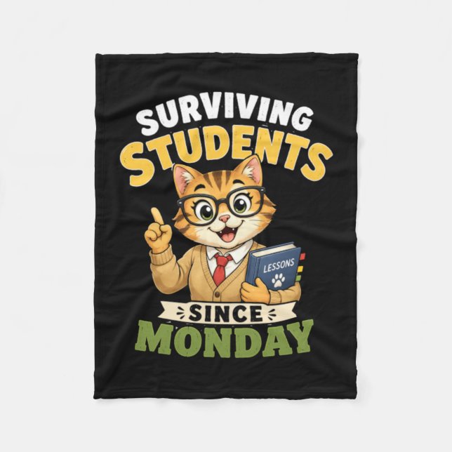 Überlebende Schüler seit Montag Lustiger Katzenleh Fleecedecke (Vorderseite)