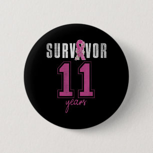 Überlebender 11 Jahre Oktober-Band Brustkrebs Button