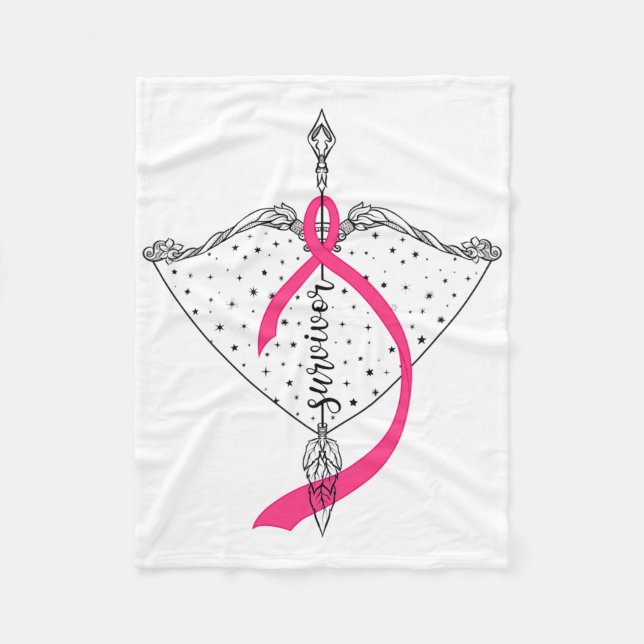 Überlebender Bow Arrow Warrior Hope Pink Ribbon Br Fleecedecke (Vorderseite)