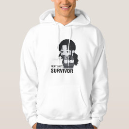 Überlebender der Nachtschicht Relatable Chibi-Kran Hoodie