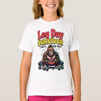 Überlebender des Beintags erschöpfter Gorilla Fitn T-Shirt
