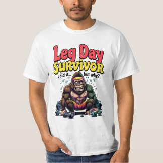 Überlebender des Beintags erschöpfter Gorilla Fitn T-Shirt