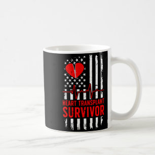 Überlebender einer Herztransplantation US-Flagge H Kaffeetasse