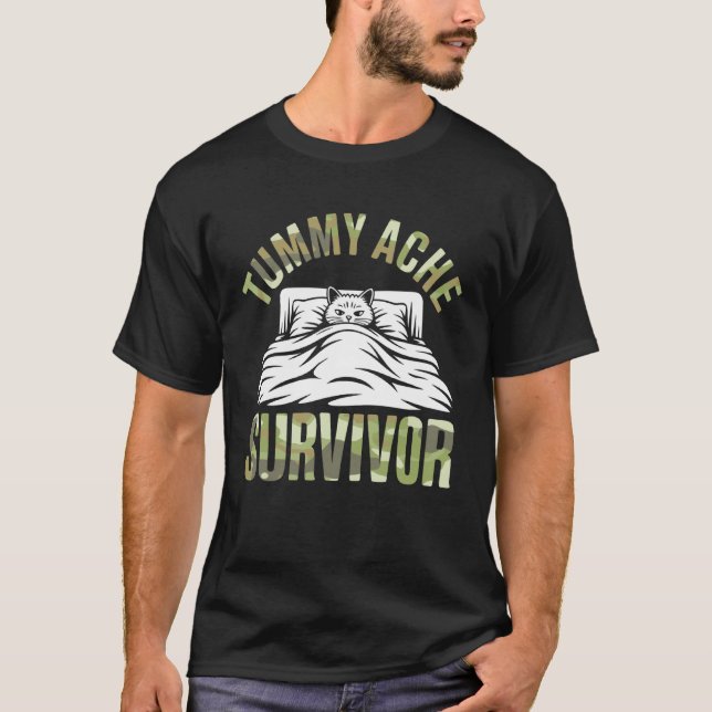 Überlebender einer Katzenbauchschmerzen T-Shirt (Vorderseite)