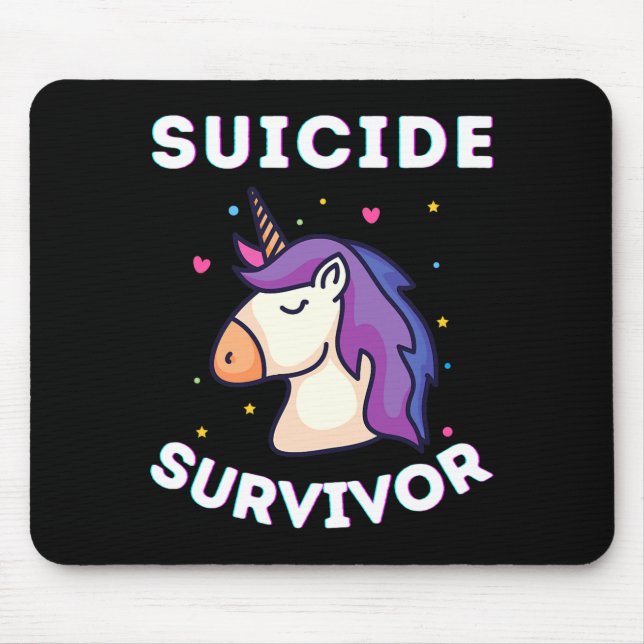 Überlebender Einhorn-Bewusstseins-Präventionsmonat Mousepad (Vorne)
