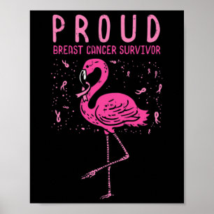 Überlebender Flamingo Rosa Brustkrebs-Bewusstsein  Poster