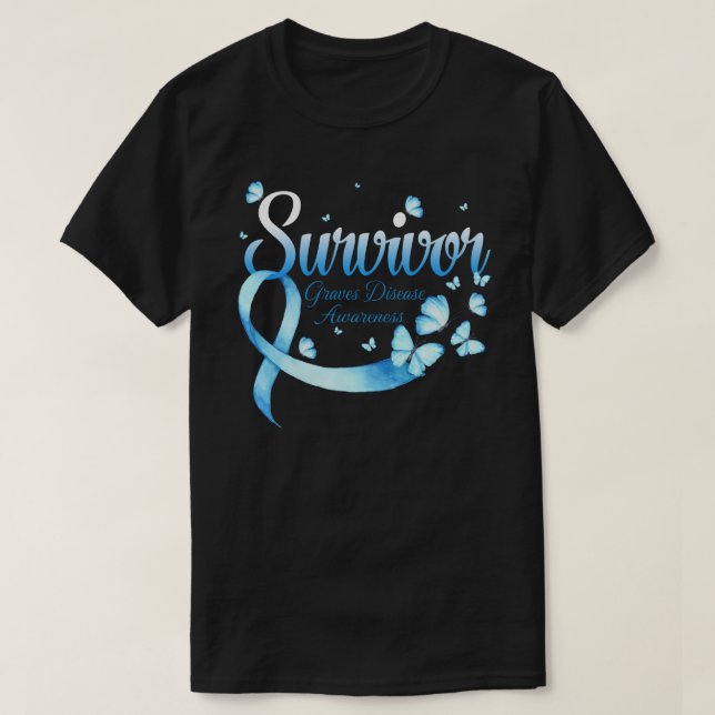 Überlebender Graves Disease Awareness Butterfly T-Shirt (Design vorne)