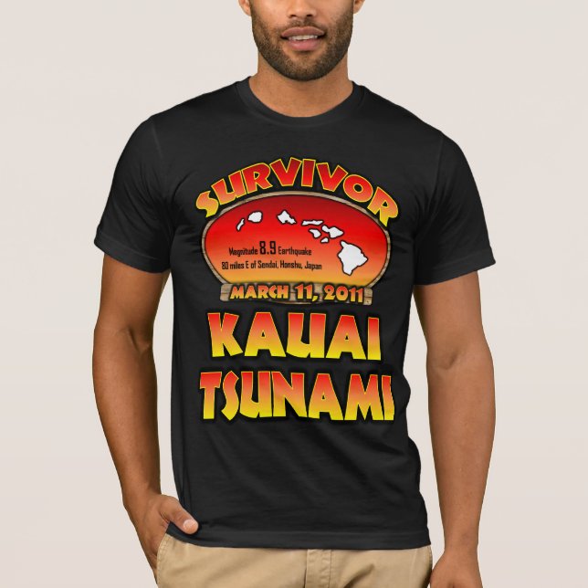 Überlebender - Kauai-Tsunami T-Shirt (Vorderseite)