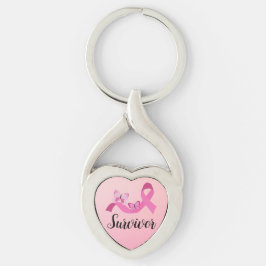 Überlebender rosa Brustkrebs Schlüsselanhänger