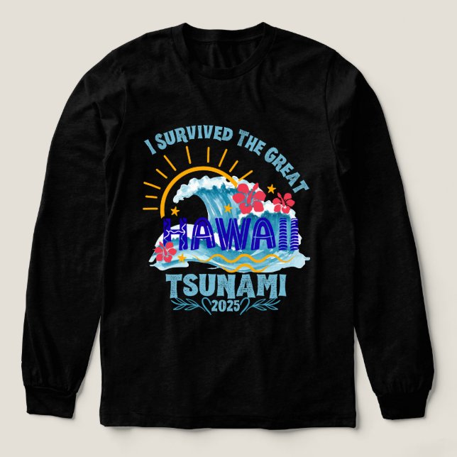 Überlebt den Tsunami - Hawaii 2025 Urlaub Tri-Blend Shirt (Design Vorderseite)