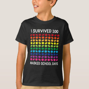 Überlebte 100 maskierte Schultage 100. Schultag T-Shirt