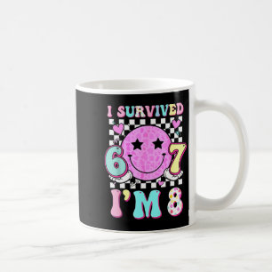 Überlebte 6 7 8 süße 8. Geburtstags Mädchen lächel Kaffeetasse