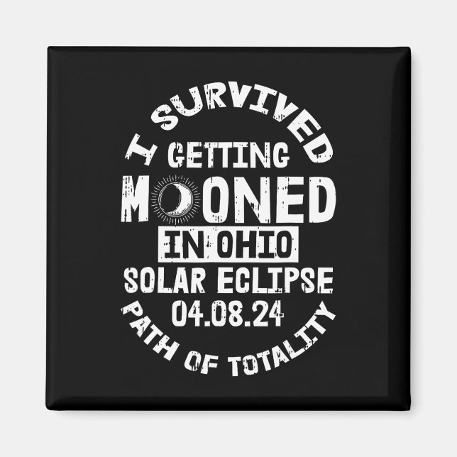 Überlebte Bewölkung in Ohio Solar Eclipse Apri Magnet (Vorne)