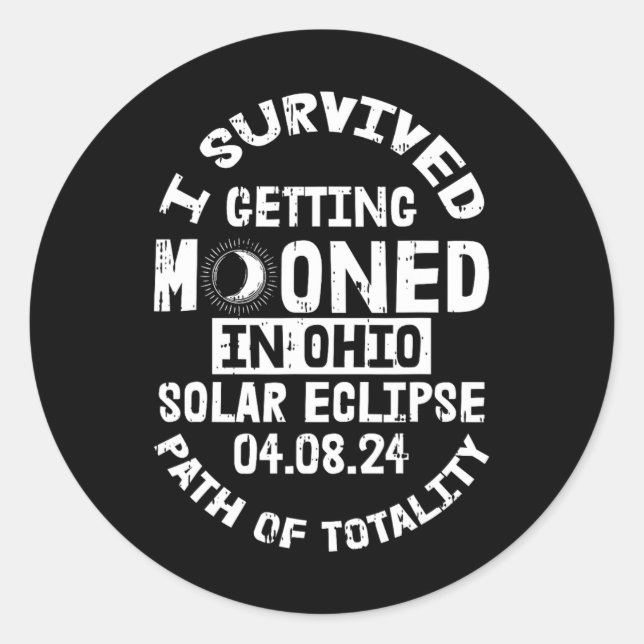 Überlebte Bewölkung in Ohio Solar Eclipse Apri Runder Aufkleber (Vorderseite)