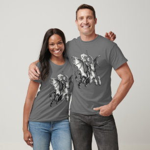 Überlegener Dämon auf Schlange, der ein Banner häl T-Shirt