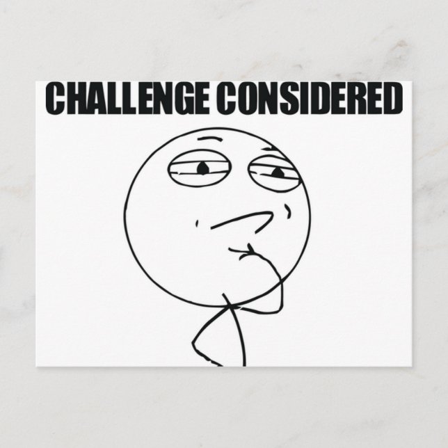 Überlegte Herausforderung Postkarte (Vorderseite)
