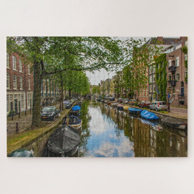 Überlegungen zum Amsterdamer Kanal, Niederlande Puzzle (Horizontal)