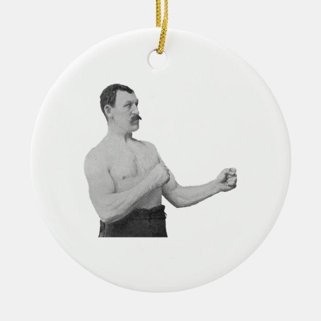 Übermäßig männlicher Mann Meme Keramik Ornament (Vorne)
