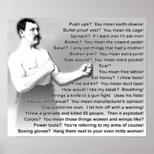 Übermäßig Männlicher Mann Zitate Sprüche Lustiger Poster