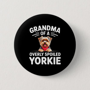 Übermäßig Seidige Yorkie-Oma-Design Button