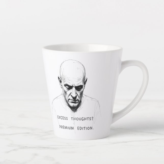 Übermäßige Gedanken? Premium Edition Milchtasse (Rechts)