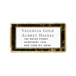 Übernachtungen in Granit & Gold-Hochzeit RSVP-Umsc Adressaufkleber